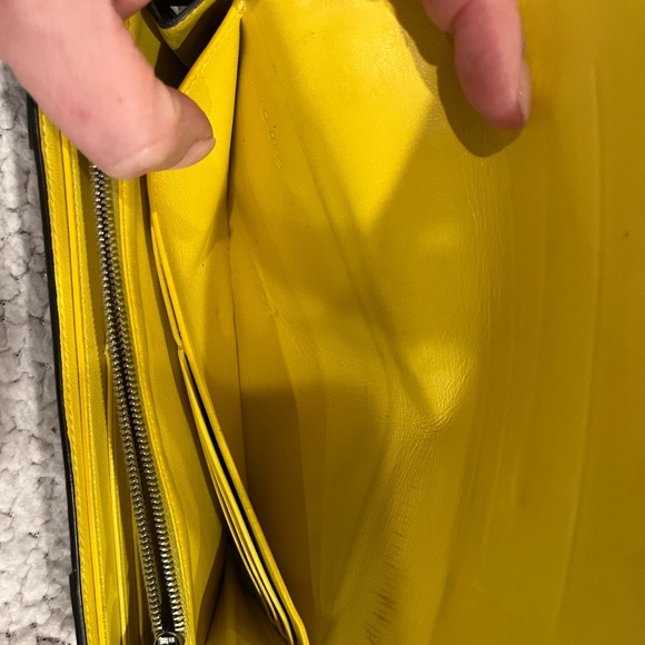 Céline Grey-Taupe Bicolor Yellow Bifold Snap Large Long Flap Wallet - Picture 12 of 16